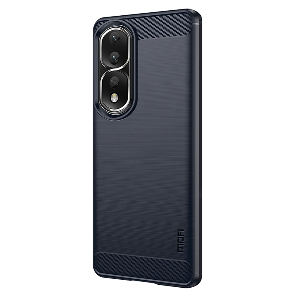 Uniqkart TPU Series-1 for Honor 90 Pro TPU Phone Case Carbon Fiber Brushed Phone Cover - Blue