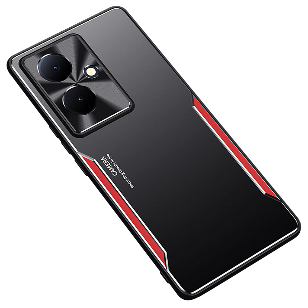 Uniqkart for vivo Y78+ 5G Aluminium Alloy+TPU Phone Case Mobile Phone Shockproof Shell - Red