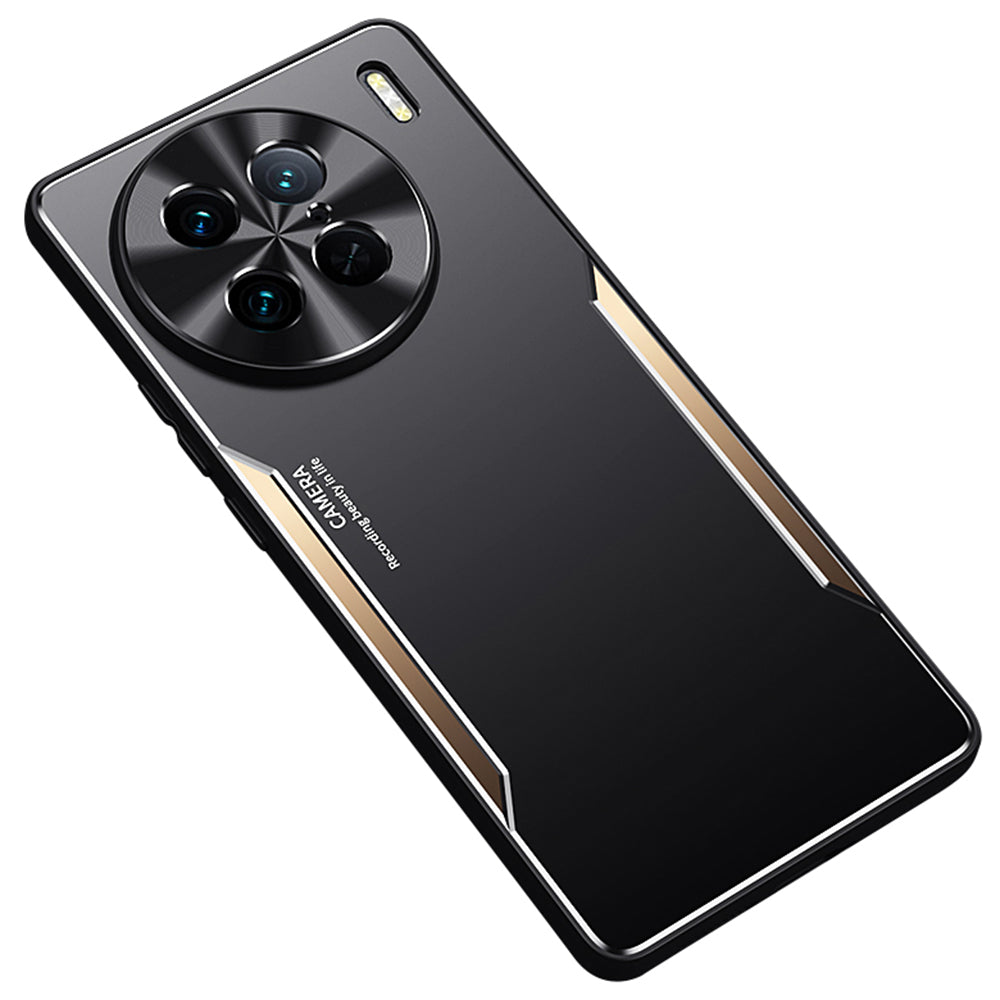 Phone Case for vivo X90 Pro 5G Aluminium Alloy+TPU Mobile Phone Shockproof Shell - Gold
