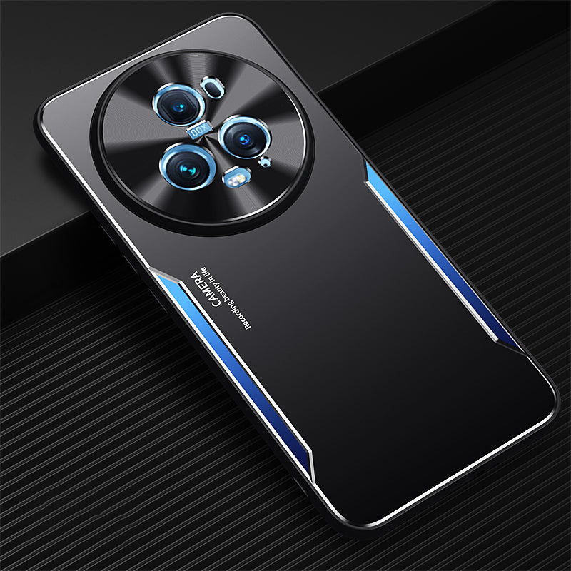Uniqkart for Honor Magic5 Pro Slim-fit Smartphone Shell Aluminum Alloy + TPU Mobile Phone Case - Blue