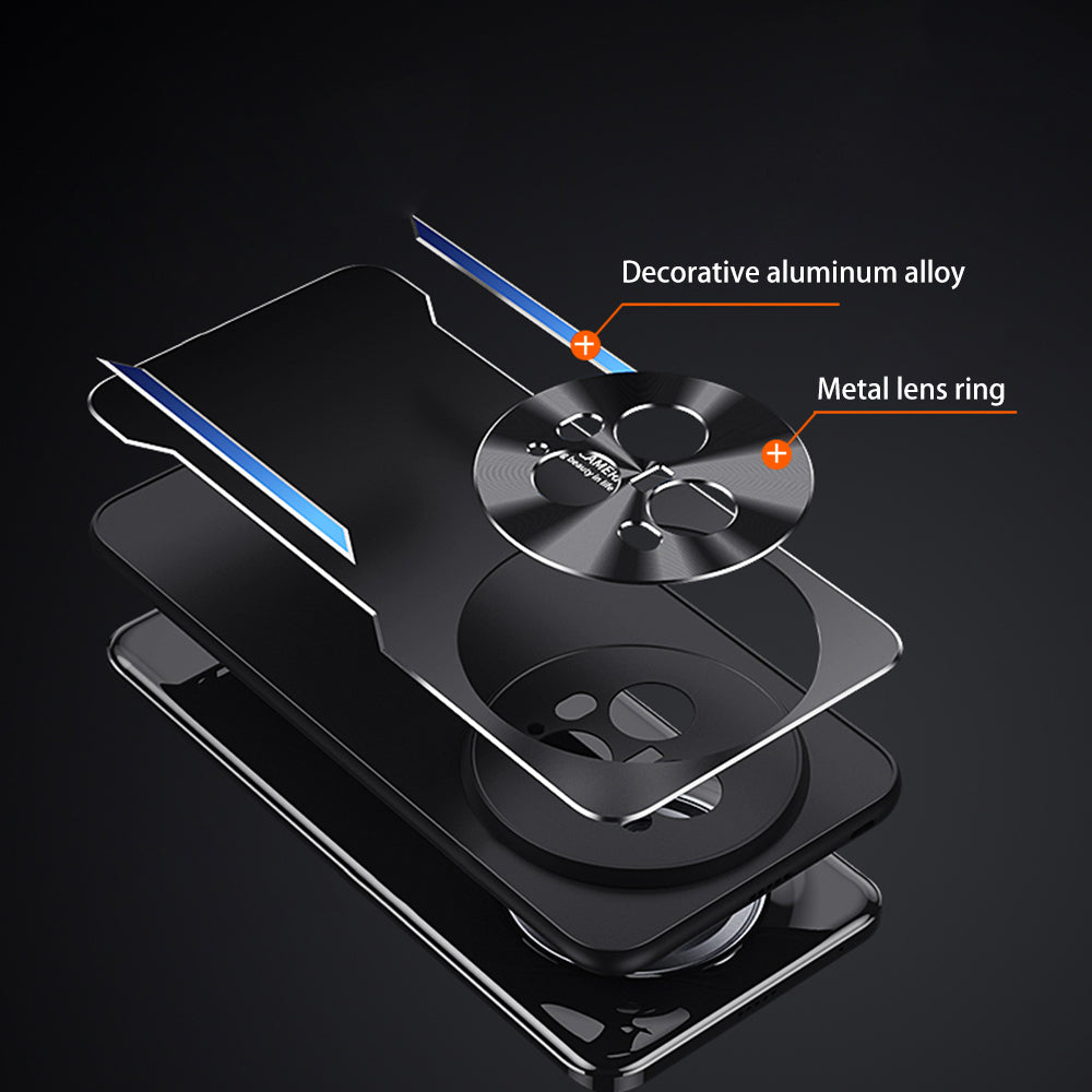 Uniqkart for Honor Magic5 Pro Slim-fit Smartphone Shell Aluminum Alloy + TPU Mobile Phone Case - Blue