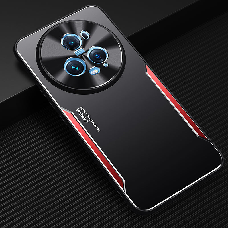 Uniqkart for Honor Magic5 Pro Slim-fit Smartphone Shell Aluminum Alloy + TPU Mobile Phone Case - Red