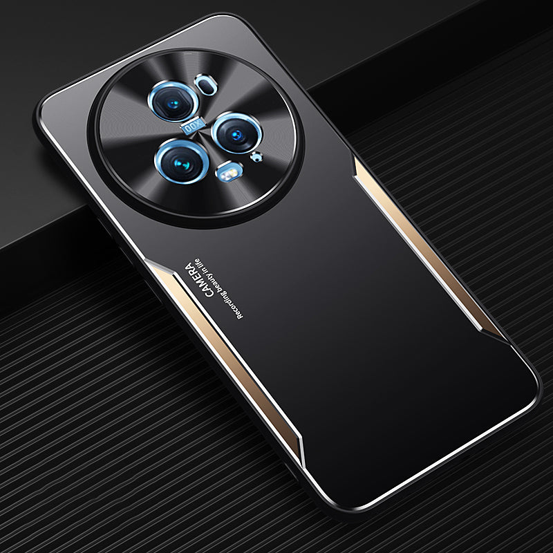 Uniqkart for Honor Magic5 Pro Slim-fit Smartphone Shell Aluminum Alloy + TPU Mobile Phone Case - Gold