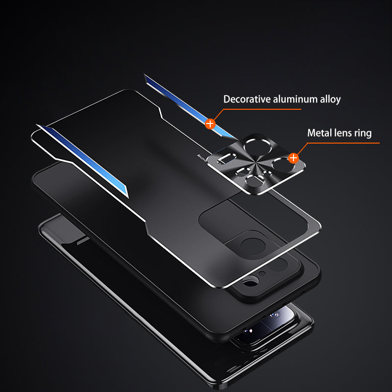 Uniqkart for Xiaomi 13 Pro 5G Dustproof Phone Case Raised Edge Aluminum Alloy + TPU Cover - Silver