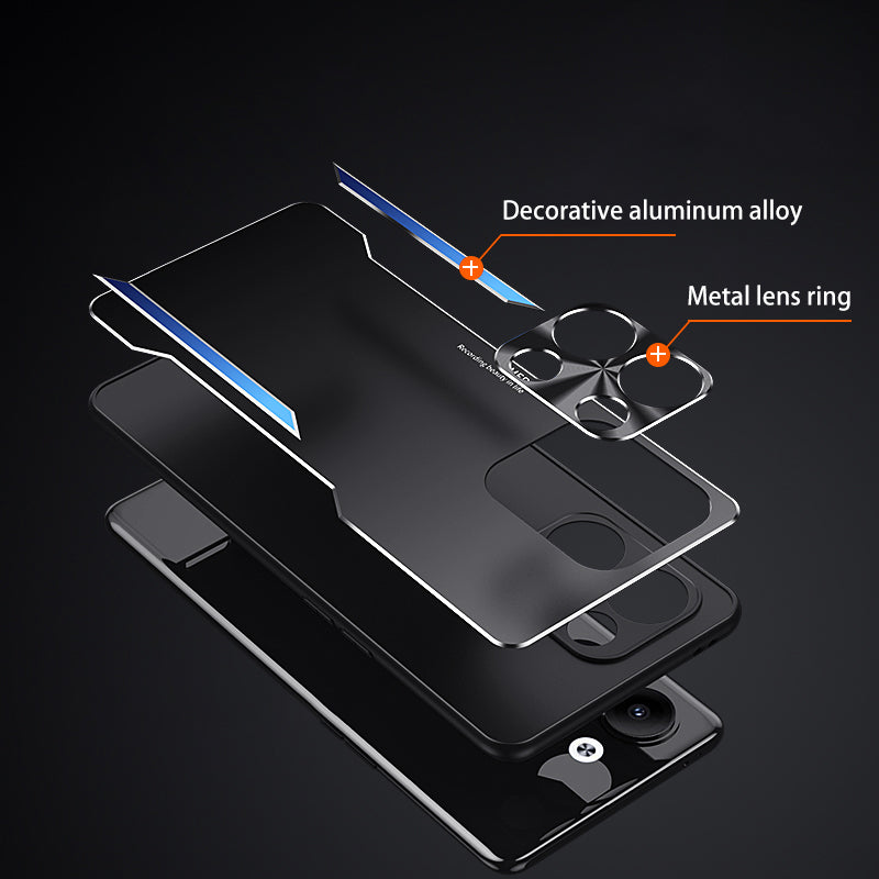 Uniqkart for Oppo Reno9 Pro 5G TPU + Aluminum Alloy Phone Case Drop Protection Phone Cover - Silver