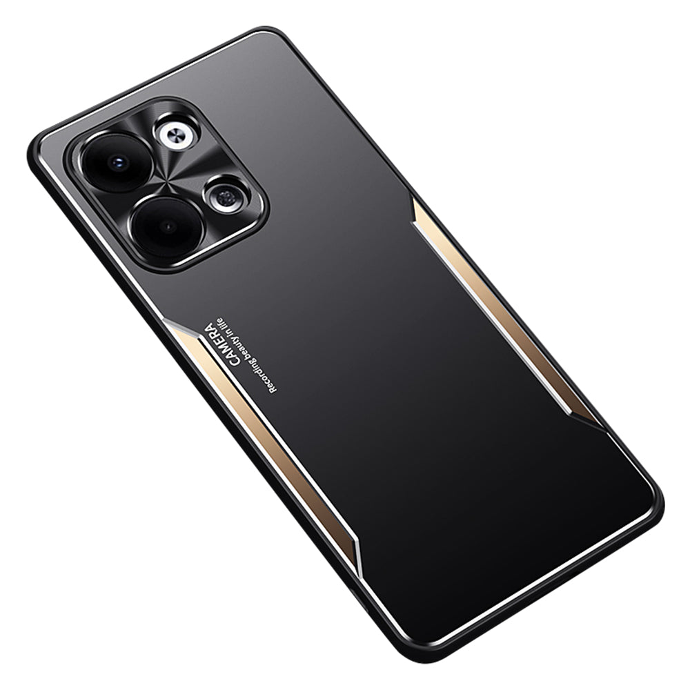 Uniqkart for Oppo Reno9 Pro 5G TPU + Aluminum Alloy Phone Case Drop Protection Phone Cover - Gold