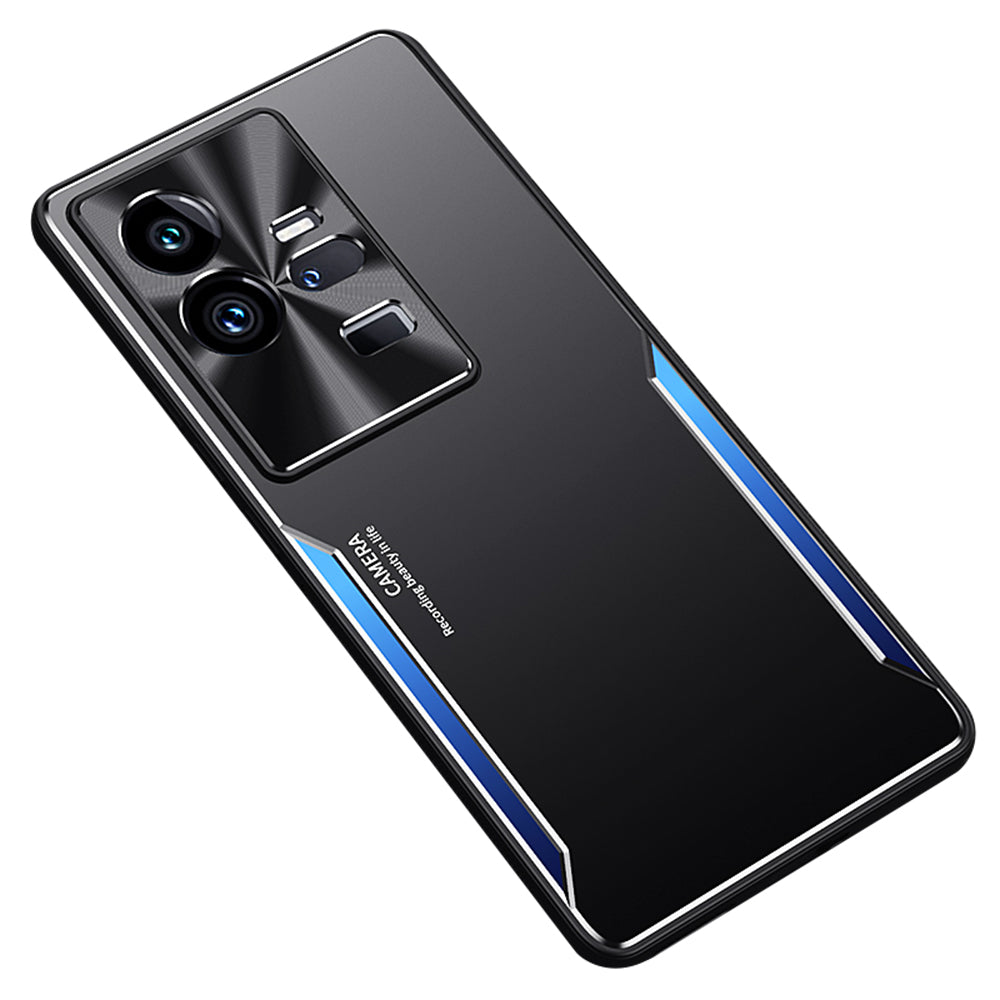 Uniqkart for vivo iQOO 11 Pro 5G Soft TPU + Hard Aluminium Alloy Anti-fall Cover Shockproof Phone Case - Blue