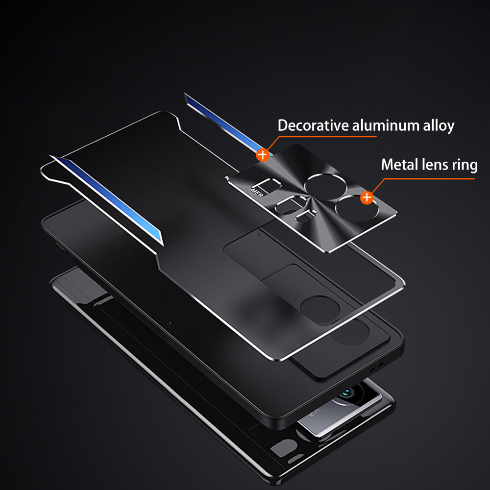 Uniqkart for vivo iQOO 11 Pro 5G Soft TPU + Hard Aluminium Alloy Anti-fall Cover Shockproof Phone Case - Red
