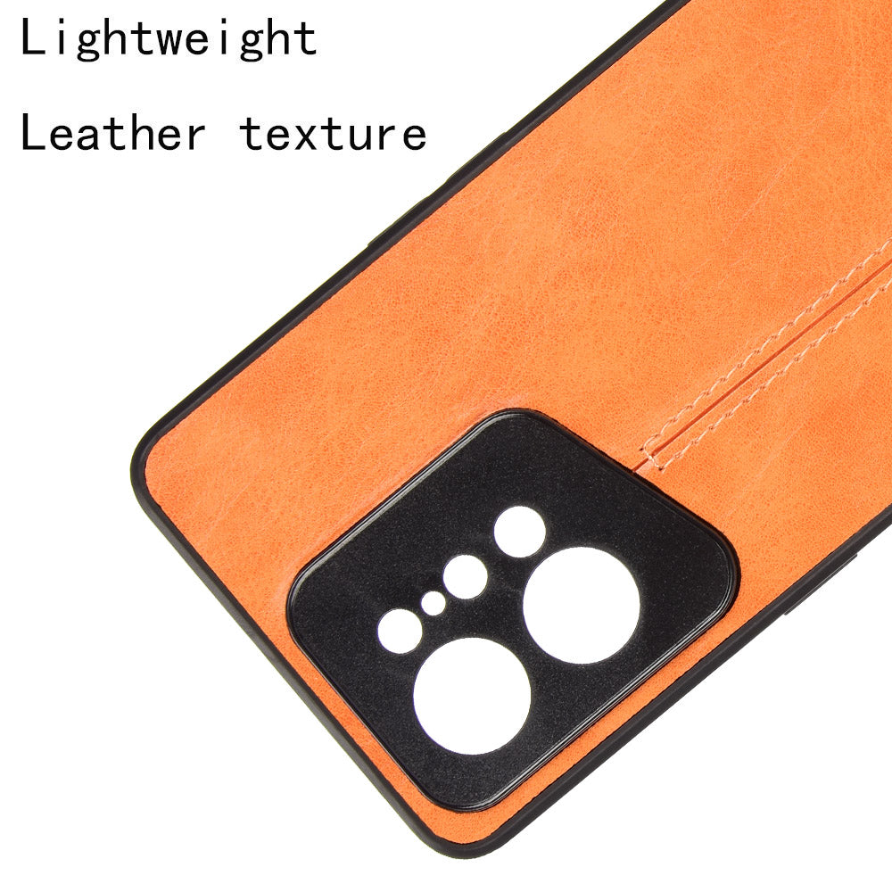 Uniqkart for Oppo Find X5 PU Leather Coated TPU+PC Phone Case Cowhide Texture Protective Cover - Orange