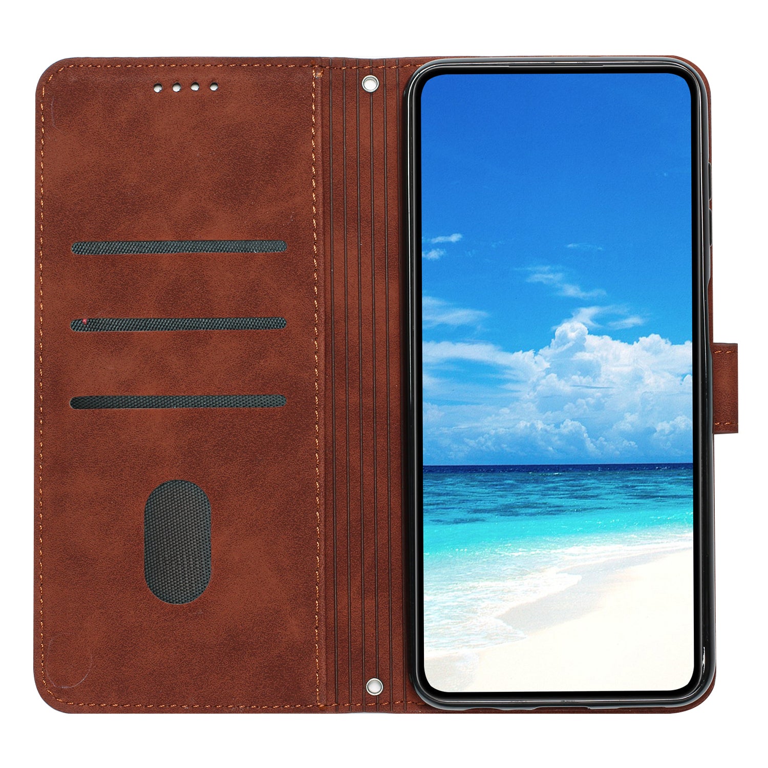 Wallet PU Leather Case for Infinix Hot 30 , Heart Shape Phone Stand Cover with Shoulder Strap - Brown