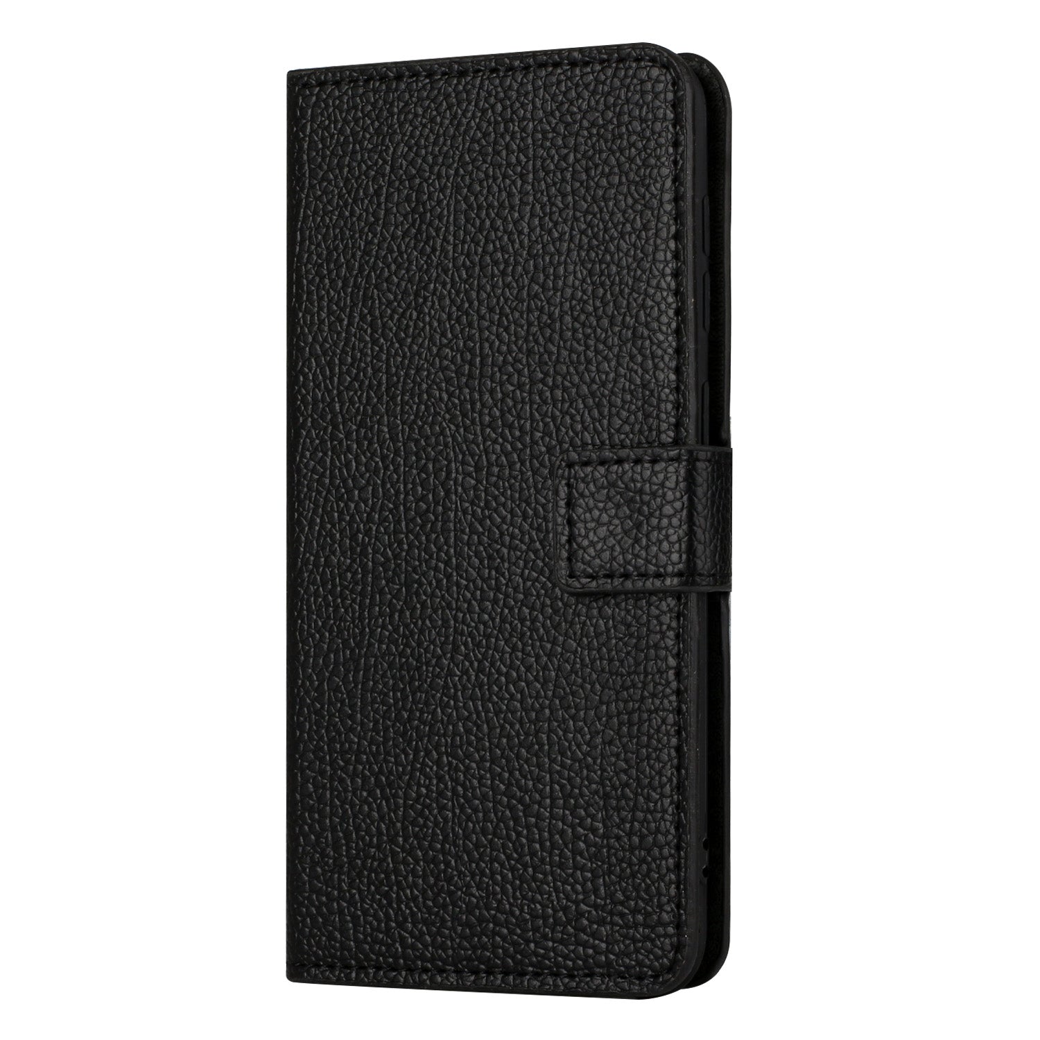 Wallet Phone Case for iPhone 15  Pro , Litchi Texture PU Leather Stand Phone Cover - Black