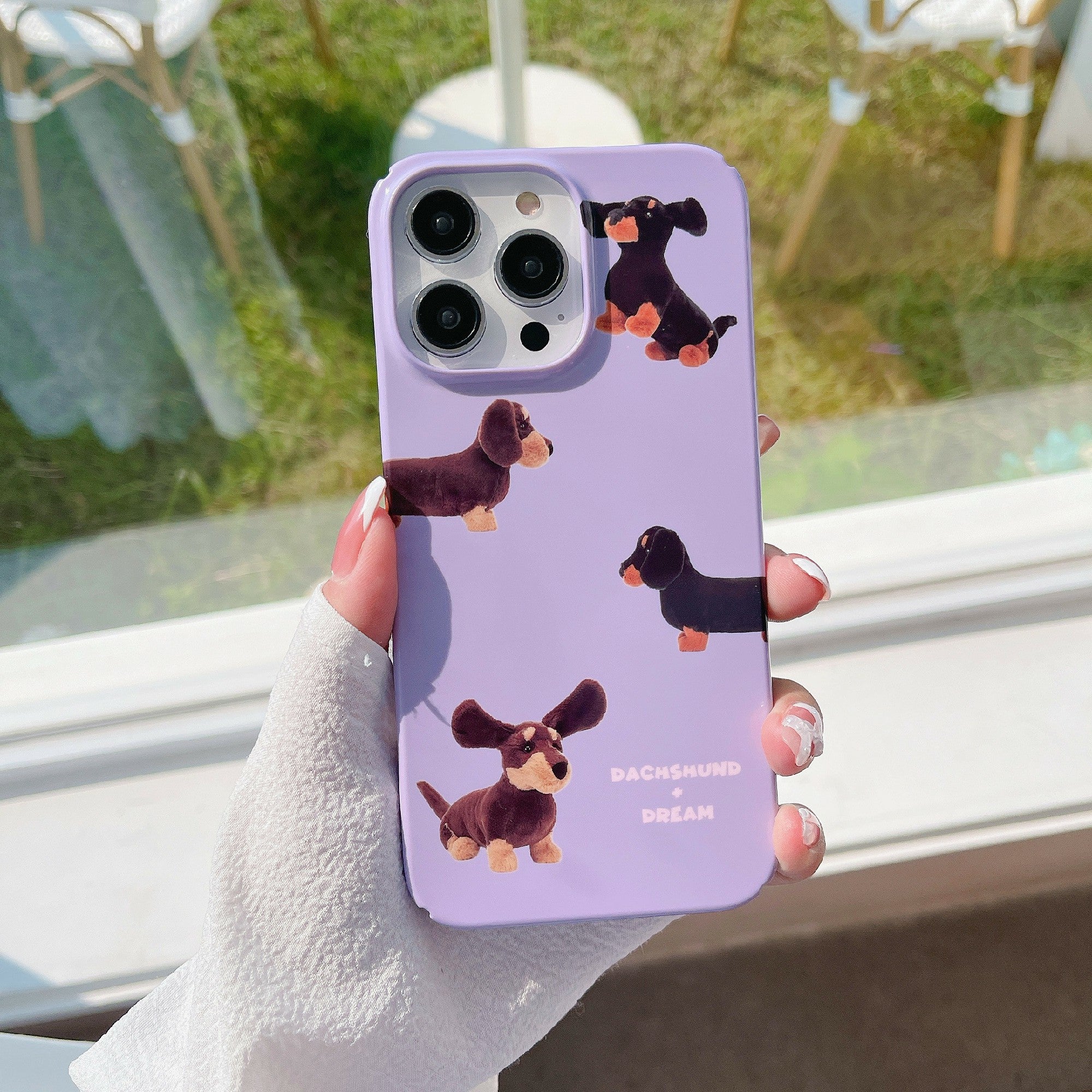 Uniqkart for iPhone 12 Pro Max 6.7 inch Hard PC Phone Case Pattern Printing Protective Glossy Phone Shell - Dachshund Dog