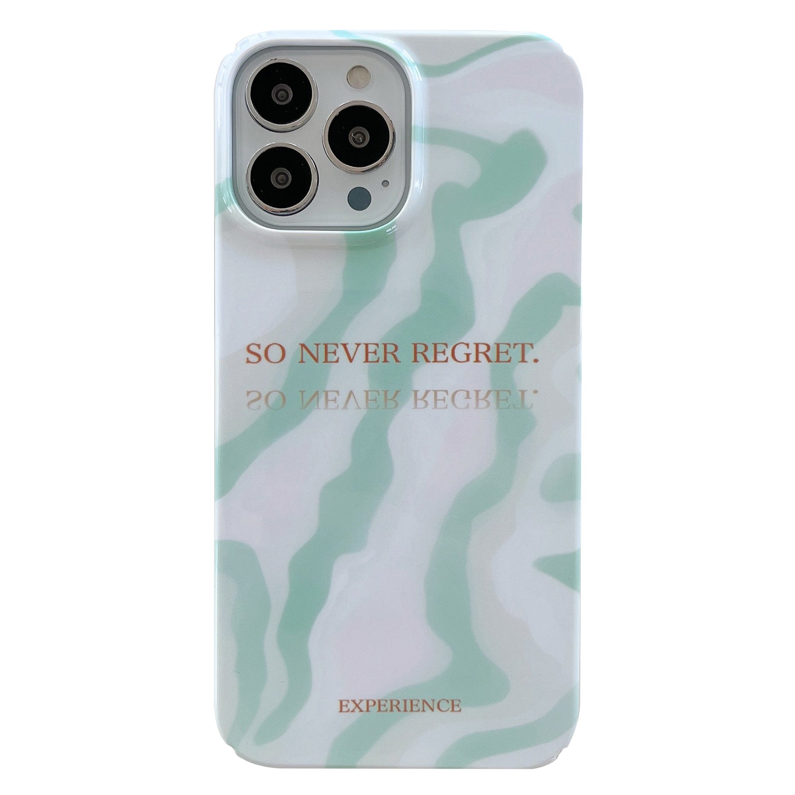 Uniqkart for iPhone 12 Pro Max 6.7 inch Hard PC Phone Case Pattern Printing Protective Glossy Phone Shell - Matcha Green Water Ripple