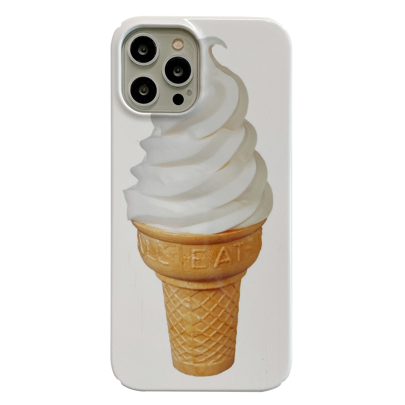 Uniqkart for iPhone 12 Pro Max 6.7 inch Hard PC Phone Case Pattern Printing Protective Glossy Phone Shell - Ice Cream