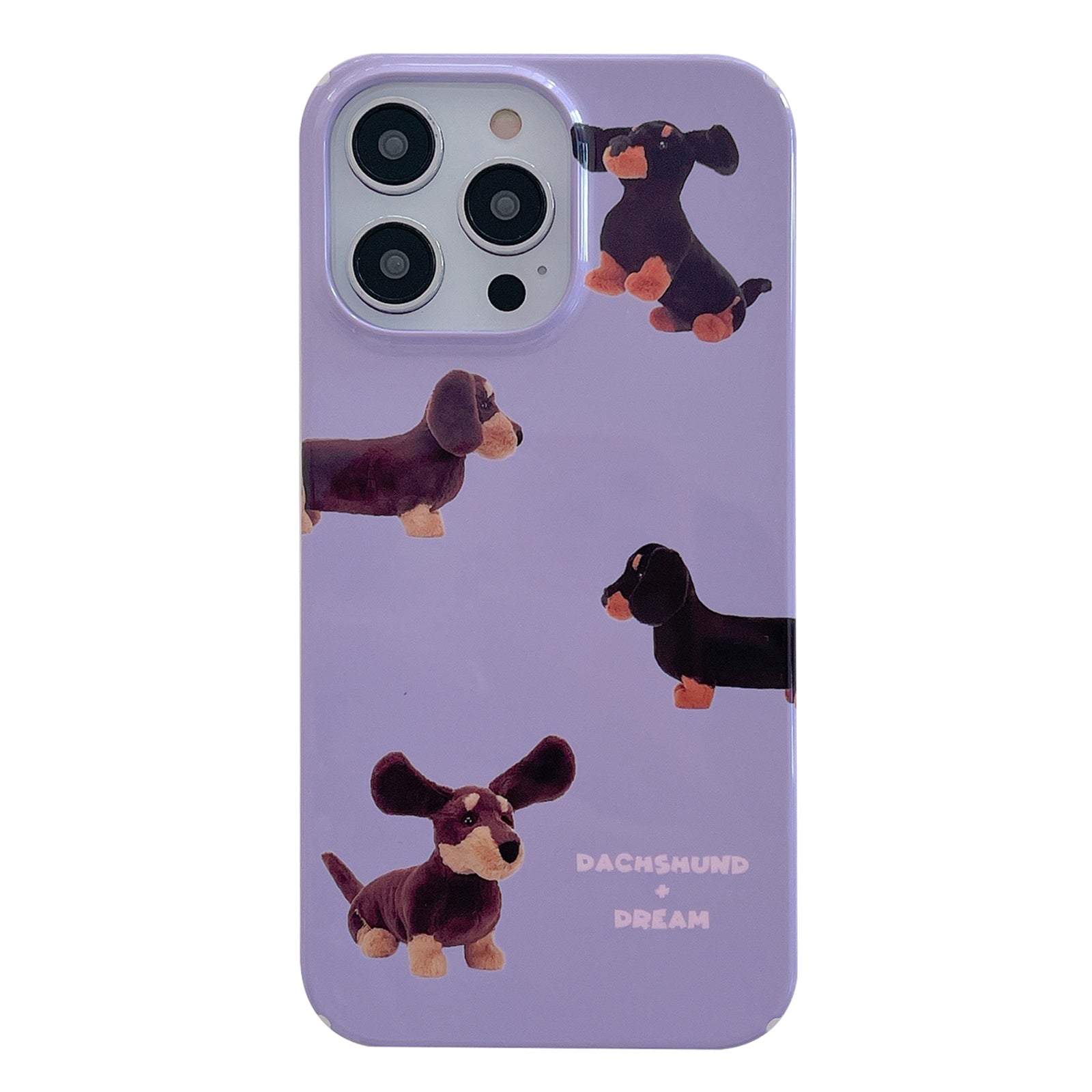 Hard PC Phone Cover for iPhone 12 Pro 6.1 inch Pattern Printing Anti-Drop Glossy Phone Case - Dachshund Dog
