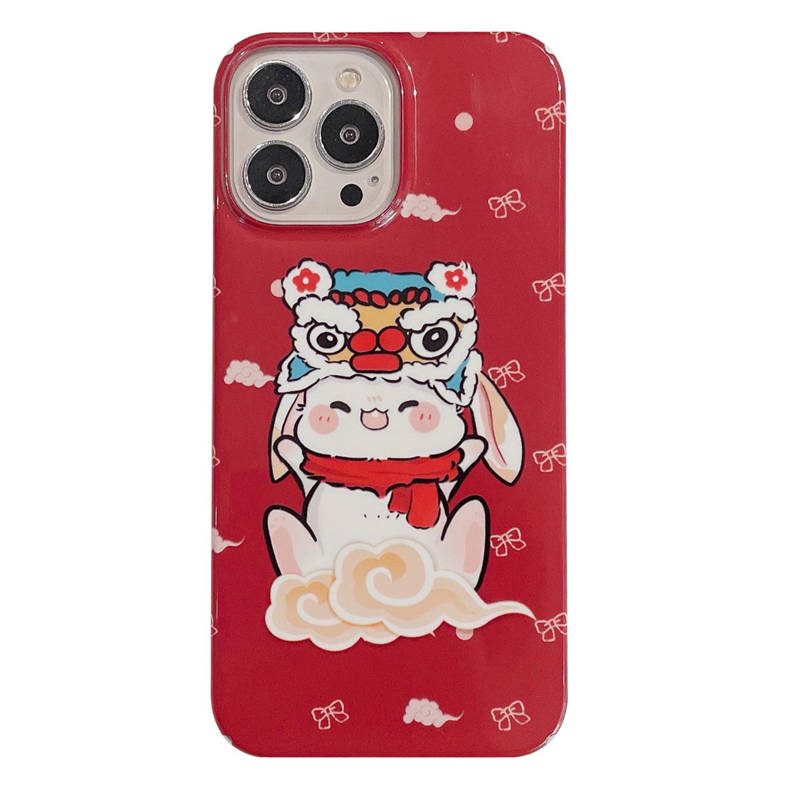 Hard PC Phone Cover for iPhone 12 Pro 6.1 inch Pattern Printing Anti-Drop Glossy Phone Case - Rabbit