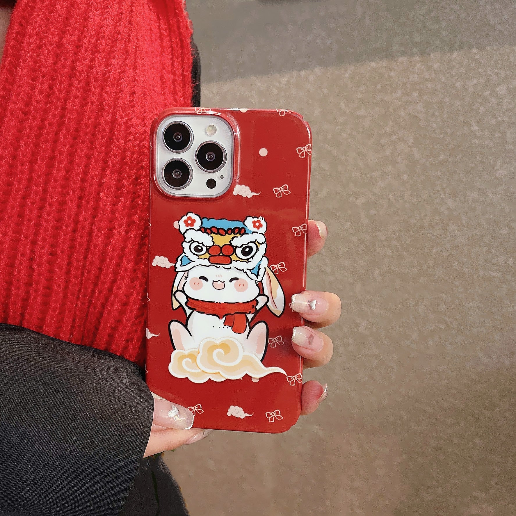 Hard PC Phone Cover for iPhone 12 Pro 6.1 inch Pattern Printing Anti-Drop Glossy Phone Case - Rabbit