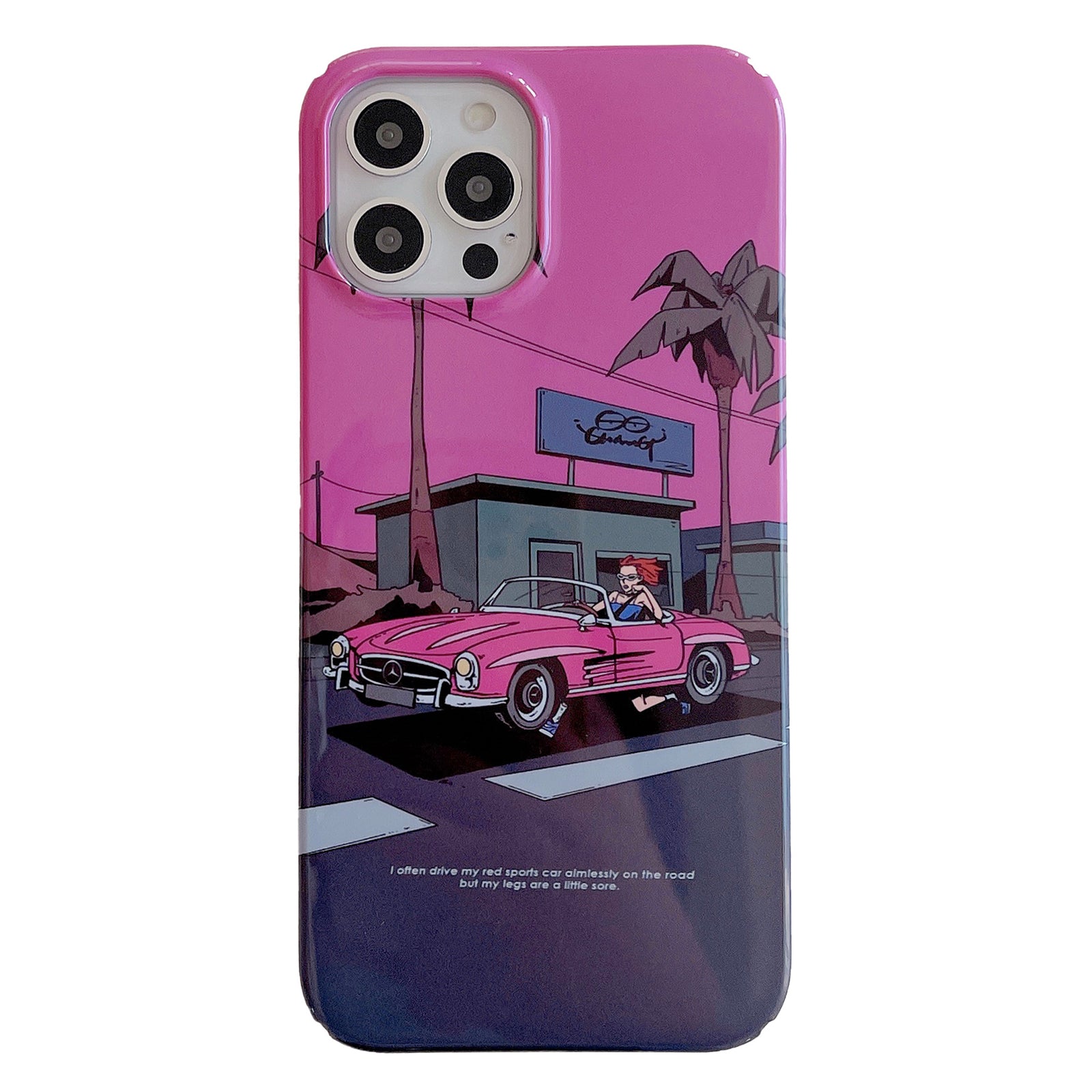 Hard PC Phone Cover for iPhone 12 Pro 6.1 inch Pattern Printing Anti-Drop Glossy Phone Case - Cool Girl