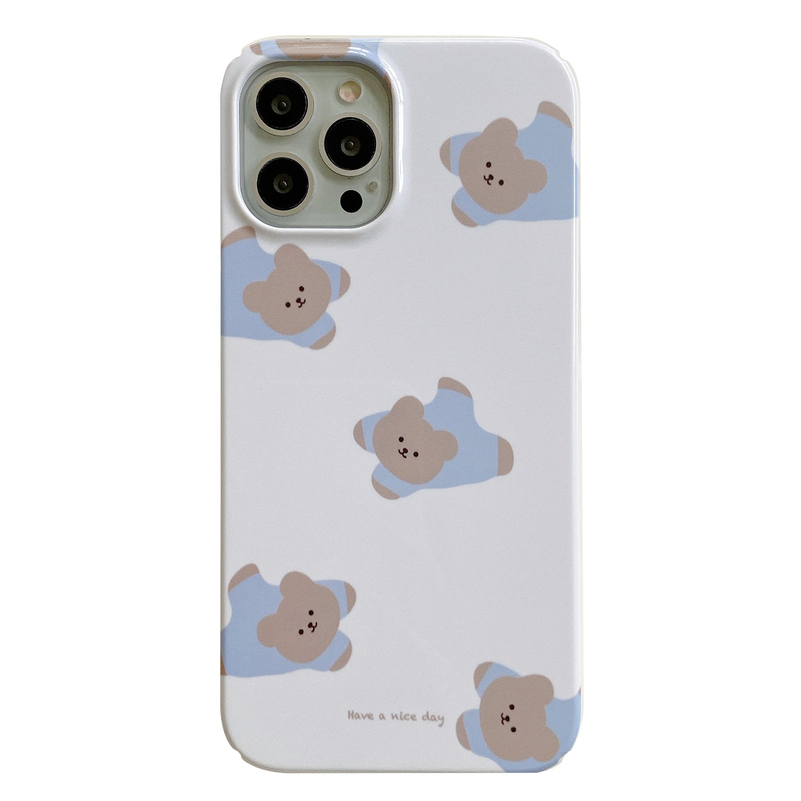 Hard PC Phone Cover for iPhone 12 Pro 6.1 inch Pattern Printing Anti-Drop Glossy Phone Case - Bears
