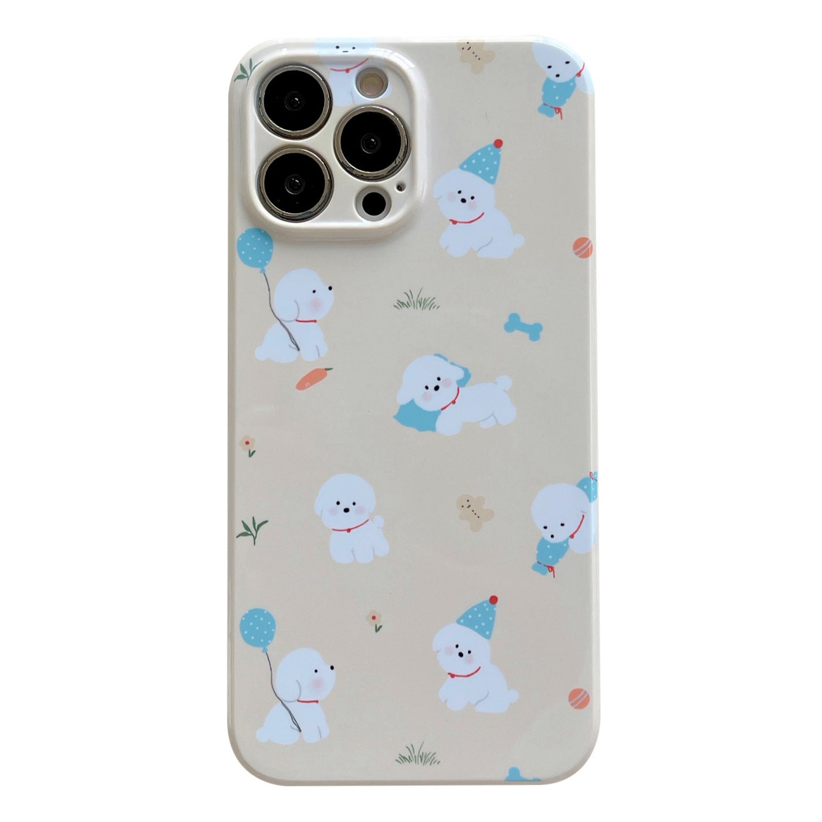 Hard PC Phone Cover for iPhone 12 Pro 6.1 inch Pattern Printing Anti-Drop Glossy Phone Case - Dogs