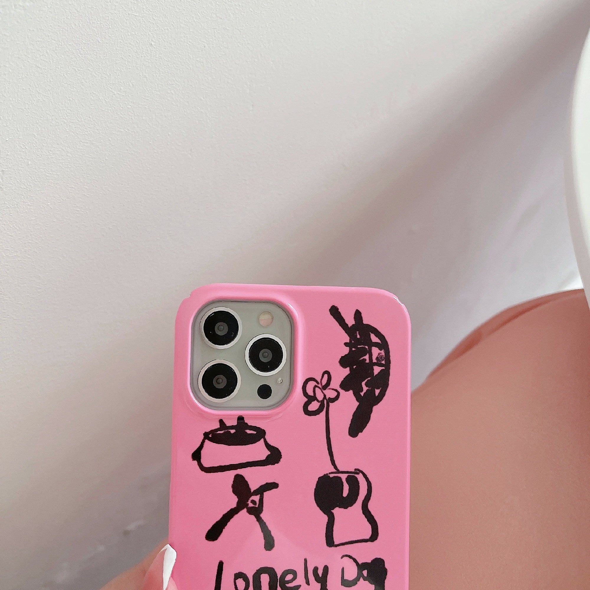 Hard PC Phone Cover for iPhone 12 Pro 6.1 inch Pattern Printing Anti-Drop Glossy Phone Case - Lonely Dog