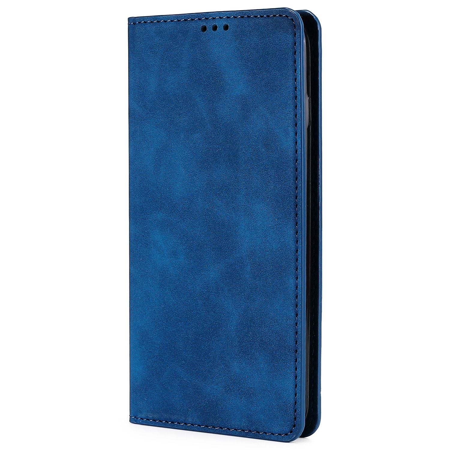 Uniqkart for Infinix Hot 30i Stand PU Leather Case Skin-touch Phone Cover with Card Holder - Blue