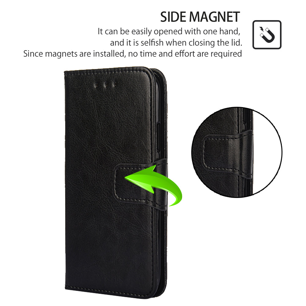 Uniqkart for Infinix Hot 30i Textured PU Leather Wallet Stand Case Anti-scratch Phone Cover - Black