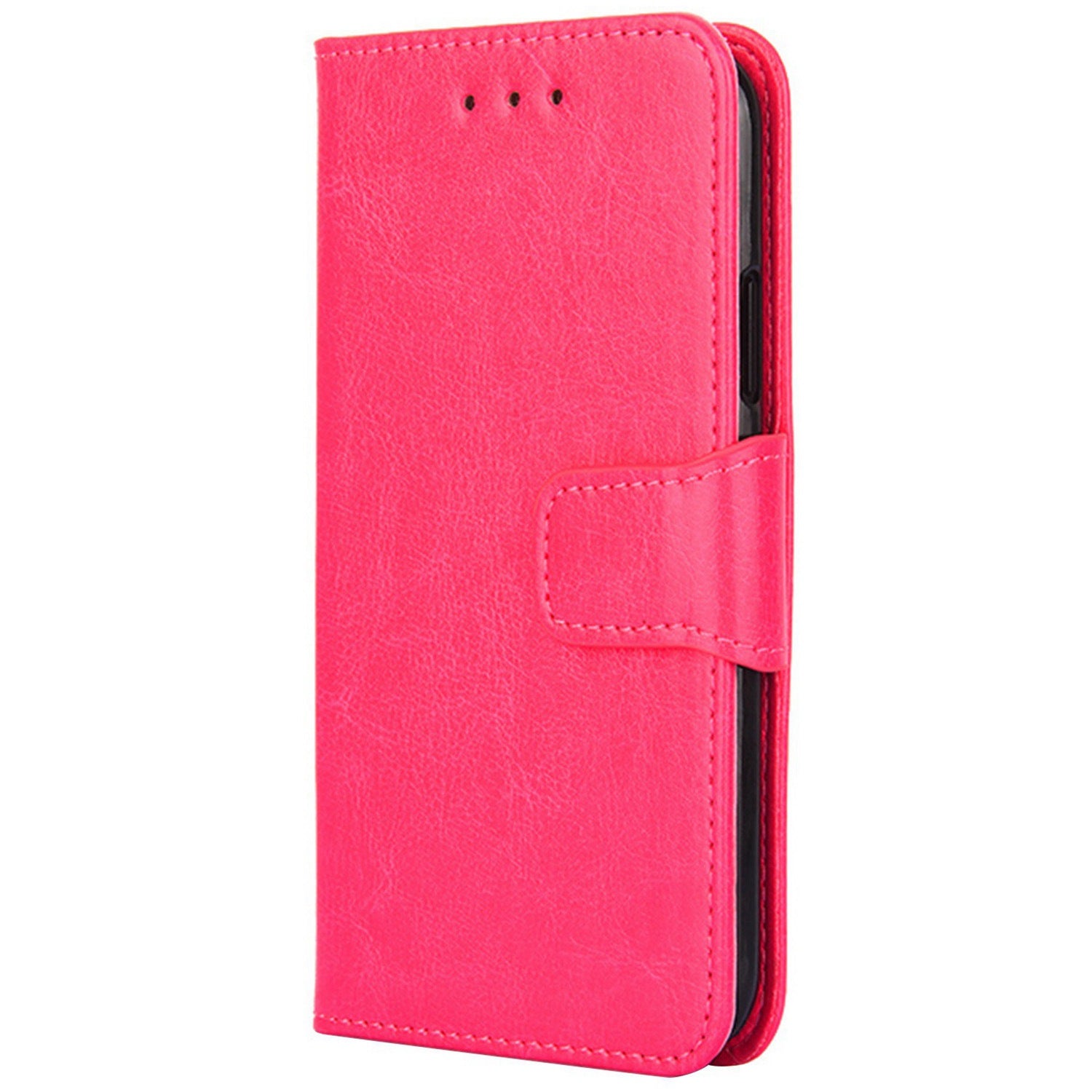 Uniqkart for Infinix Hot 30i Textured PU Leather Wallet Stand Case Anti-scratch Phone Cover - Rose