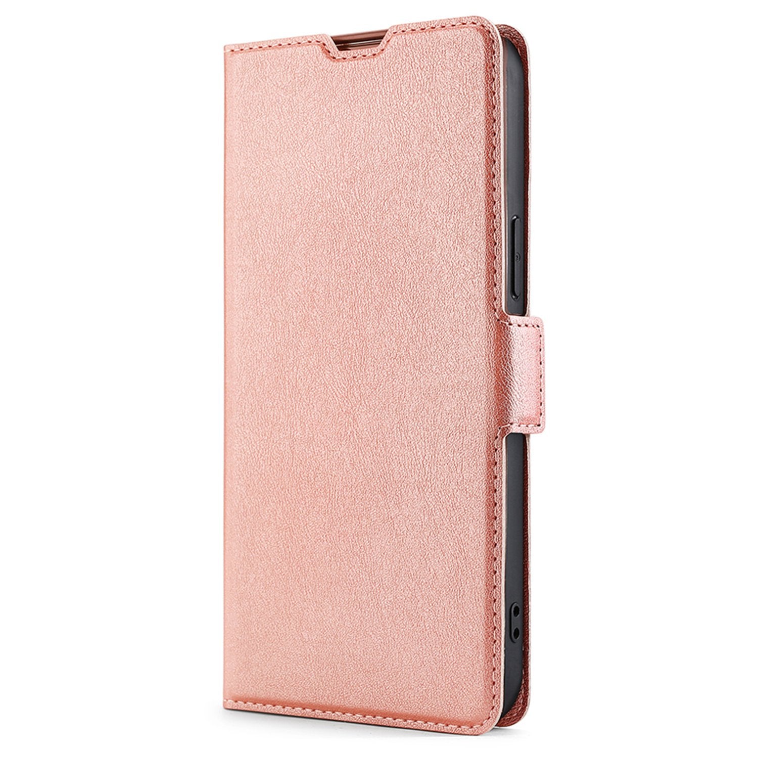 Uniqkart for Sharp Aquos R8 SH-52D Card Holder PU Leather Phone Case Stand Protective Phone Cover - Rose Gold
