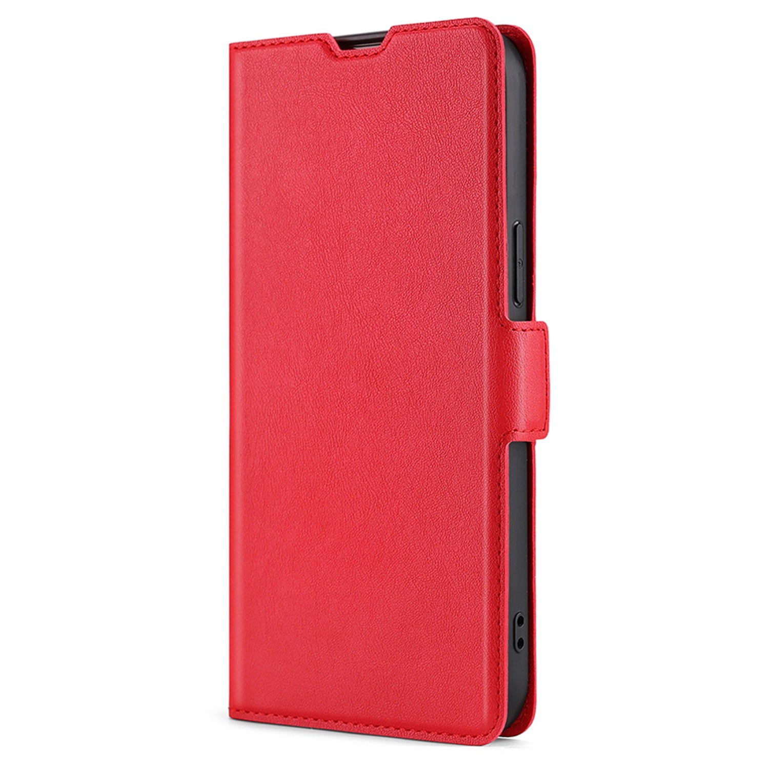 Uniqkart for Sharp Aquos R8 SH-52D Card Holder PU Leather Phone Case Stand Protective Phone Cover - Red