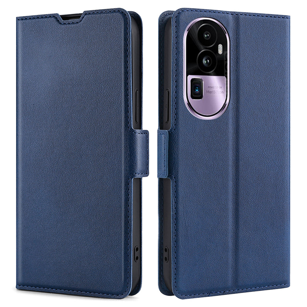 Uniqkart for Oppo Reno10 Pro+ 5G Card Slot Design Stand Phone Case PU Leather Shockproof Cover - Blue
