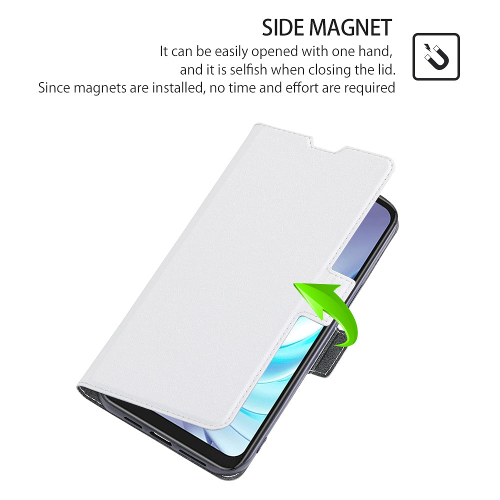 Stand Phone Cover for Infinix Smart 7 HD 4G PU Leather Card Holder Anti-drop Case - White