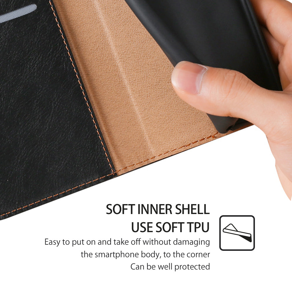 PU Leather + TPU Shell for Infinix Hot 30i Flip Cover Phone Case with Stand Wallet - Black