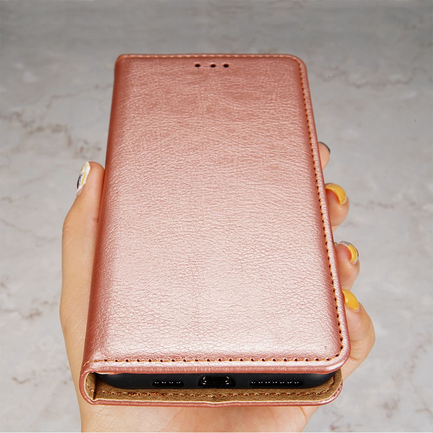 PU Leather + TPU Shell for Infinix Hot 30i Flip Cover Phone Case with Stand Wallet - Rose Gold