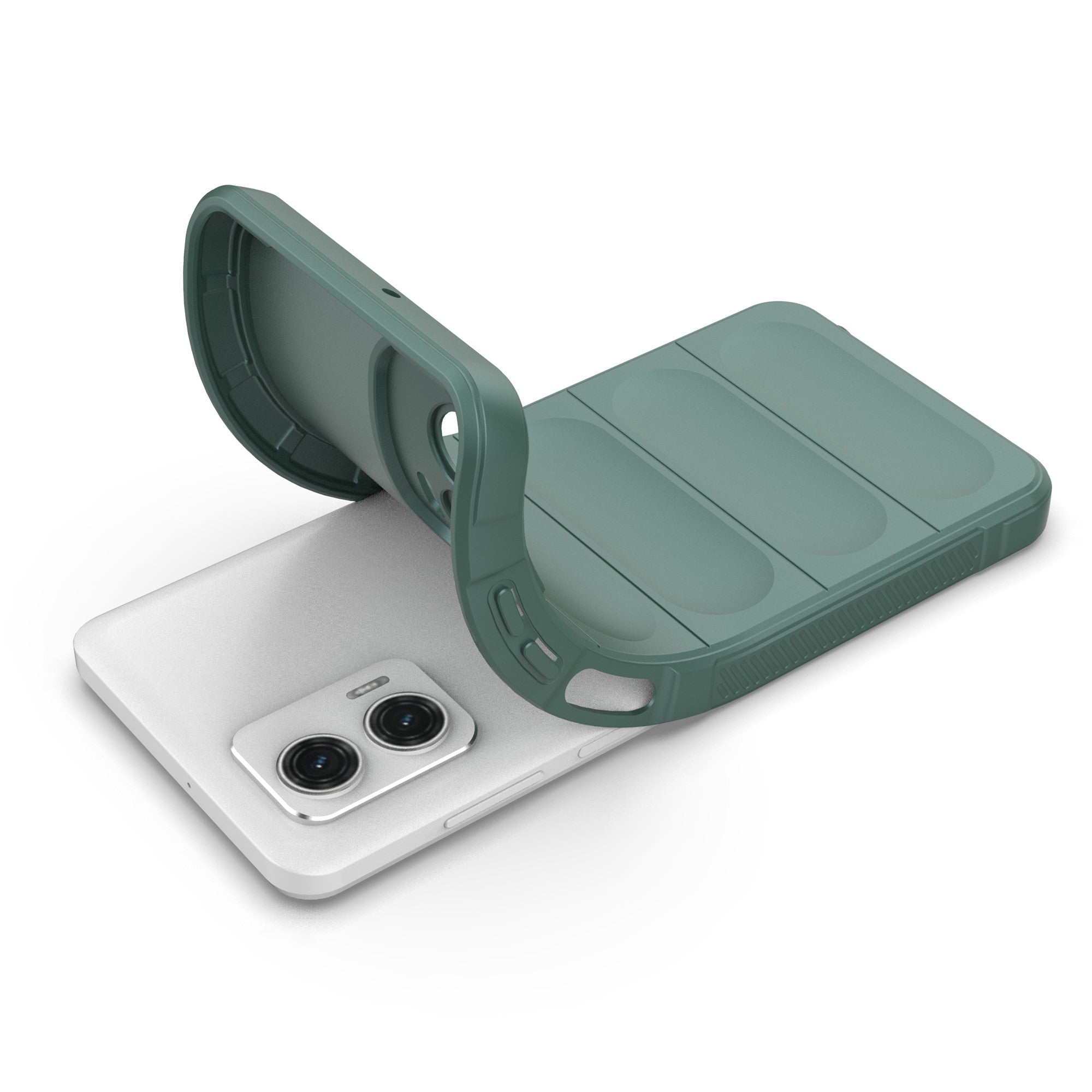 Uniqkart for Motorola Moto G73 5G Anti-drop Phone Case Rugged TPU Protective Cover - Light Grey