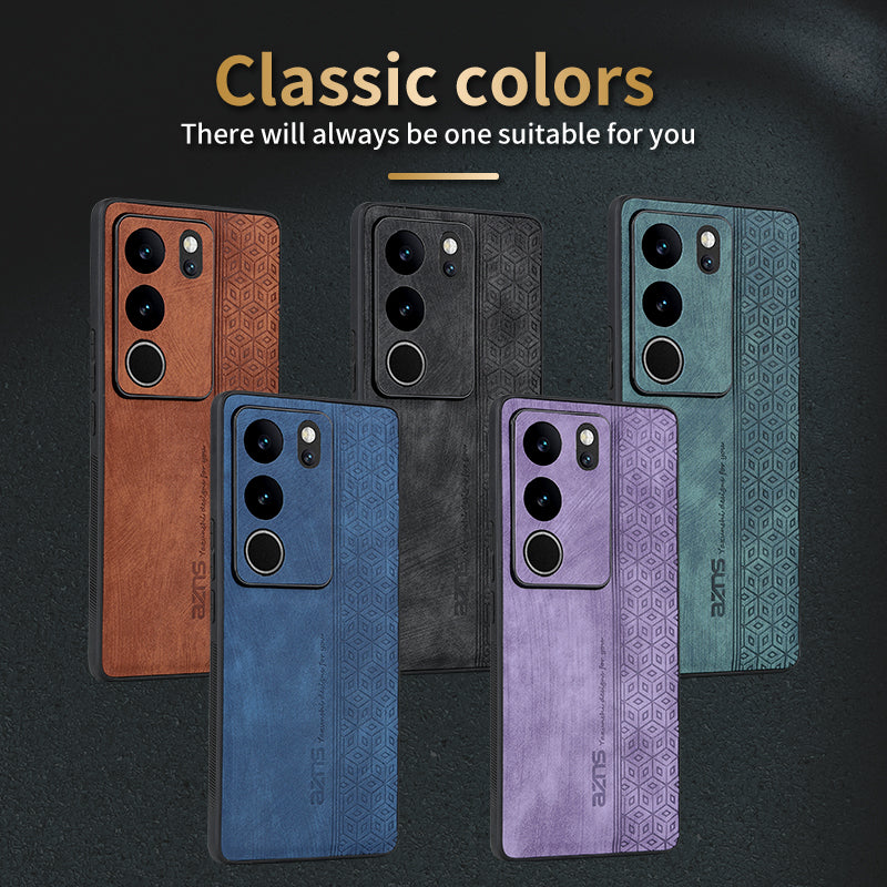 Uniqkart For vivo S17 Pro 5G / S17 5G Mobile Phone Case Anti-Scratch Imprinted PU Leather+TPU Phone Cover - Purple