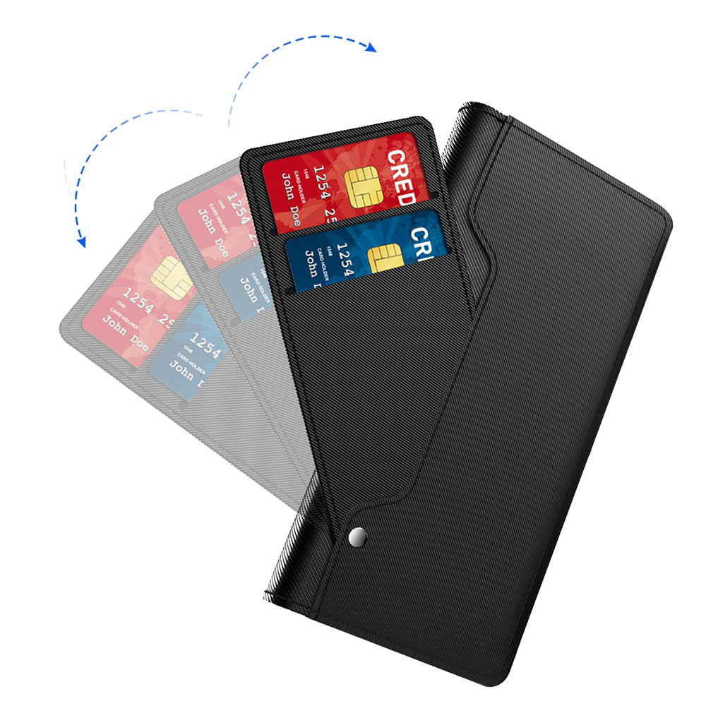 Uniqkart for Huawei Nova 11i Anti-scratch Card Holder Phone Cover PU Leather Stand Case Mirror Design Phone Shell - Black