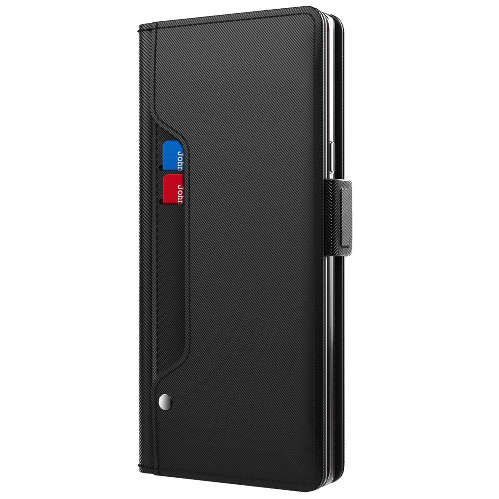 Uniqkart for Huawei Nova 11i Anti-scratch Card Holder Phone Cover PU Leather Stand Case Mirror Design Phone Shell - Black
