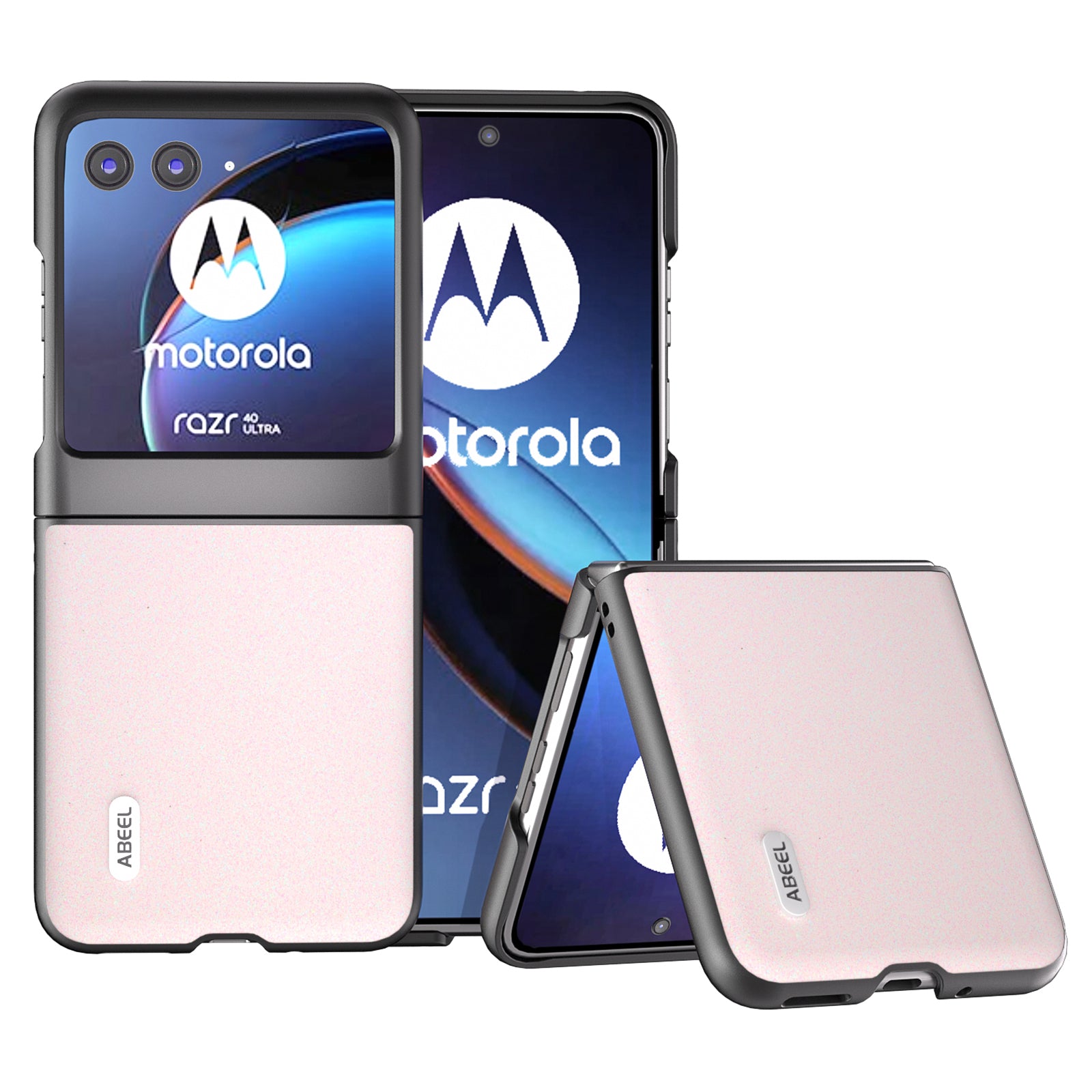 Uniqkart For Motorola Razr 40 Ultra 5G Glitter Sparkle Phone Case PU Leather + PC Anti-Scratch Cover - White