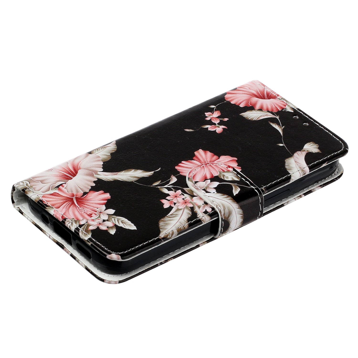 Wallet Phone Case for iPhone 15 , Stand PU Leather Pattern Printing Phone Cover - Azalea