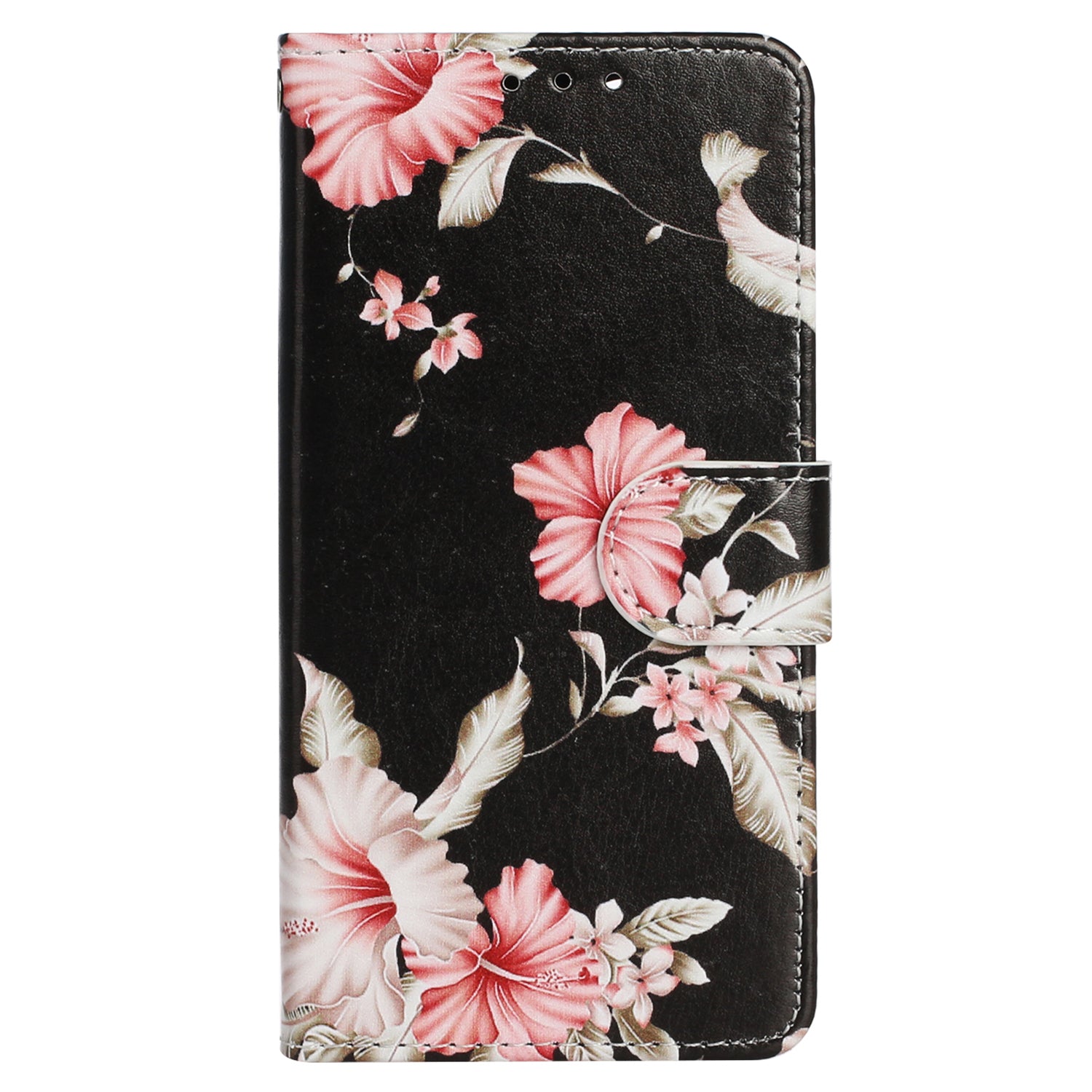 Wallet Phone Case for iPhone 15 , Stand PU Leather Pattern Printing Phone Cover - Azalea