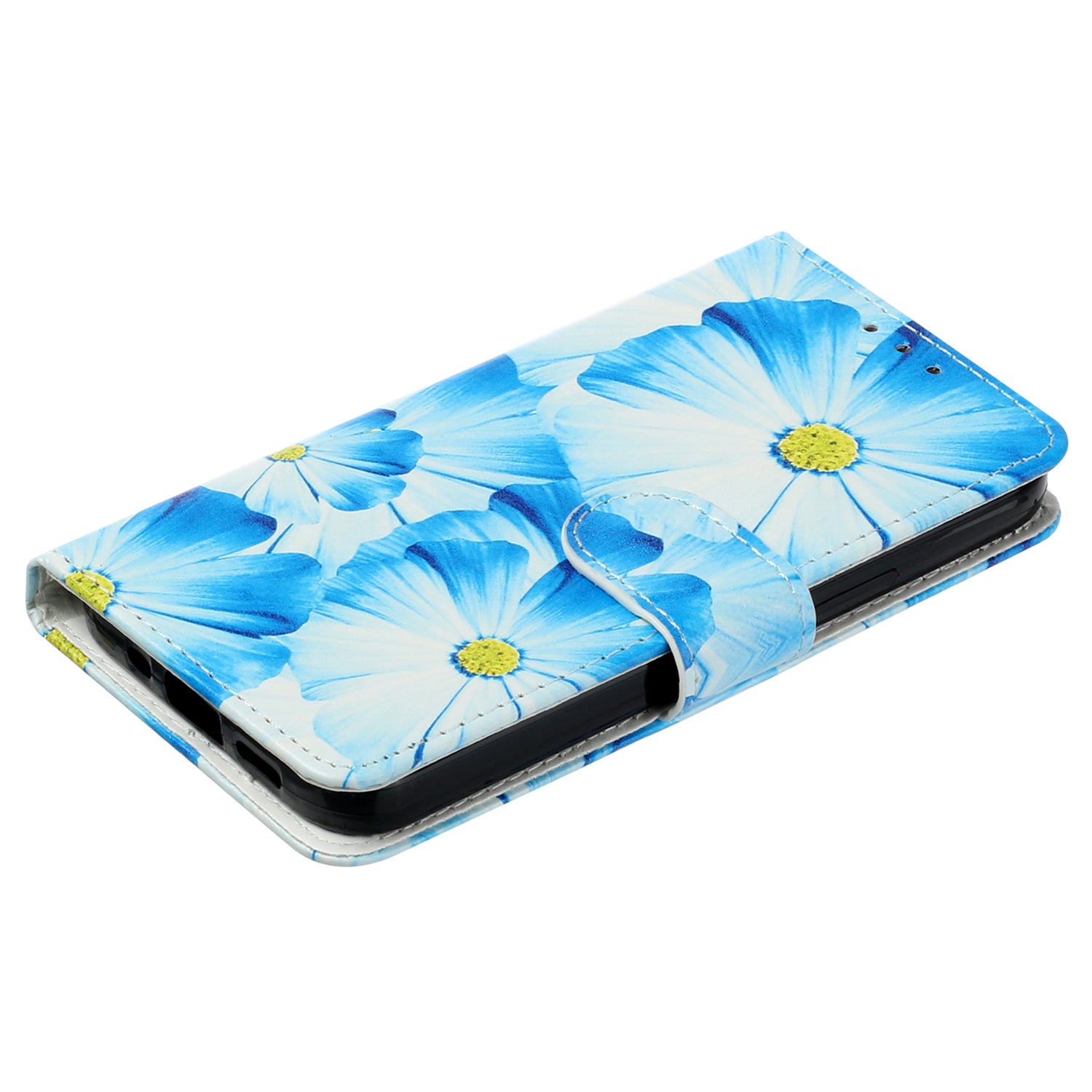 Wallet Phone Case for iPhone 15 , Stand PU Leather Pattern Printing Phone Cover - Orchid