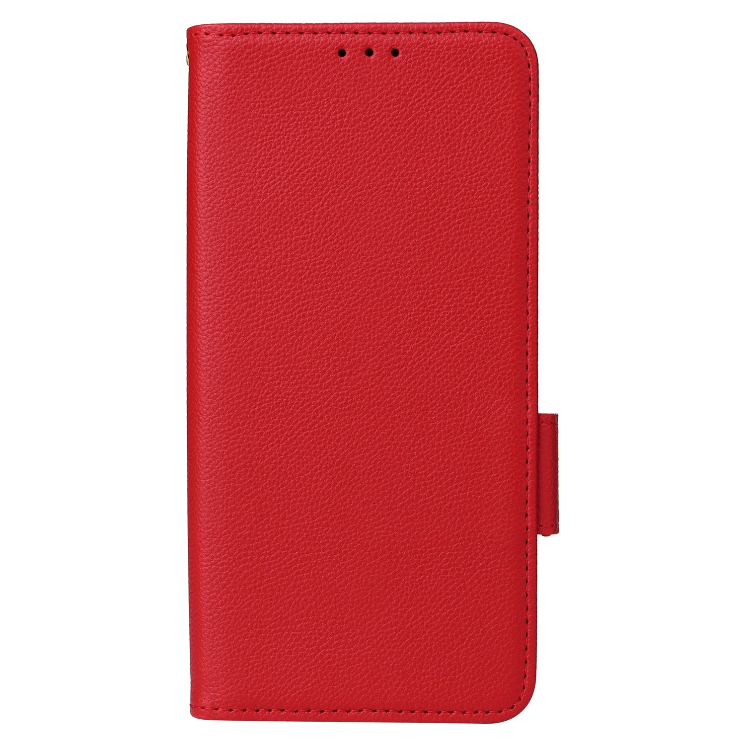 Wallet Phone Case For iPhone 15 Pro , Litchi Texture PU Leather Shell Phone Stand Cover with Strap - Red