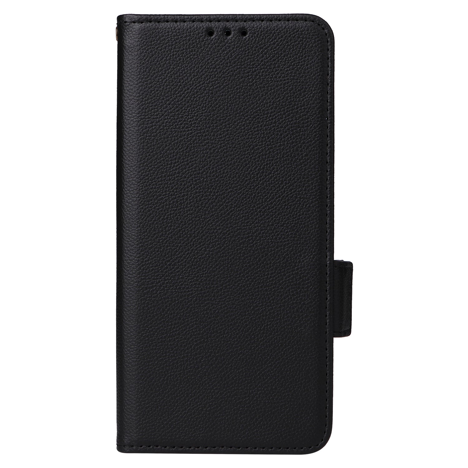 Wallet Phone Case For iPhone 15 Pro , Litchi Texture PU Leather Shell Phone Stand Cover with Strap - Black