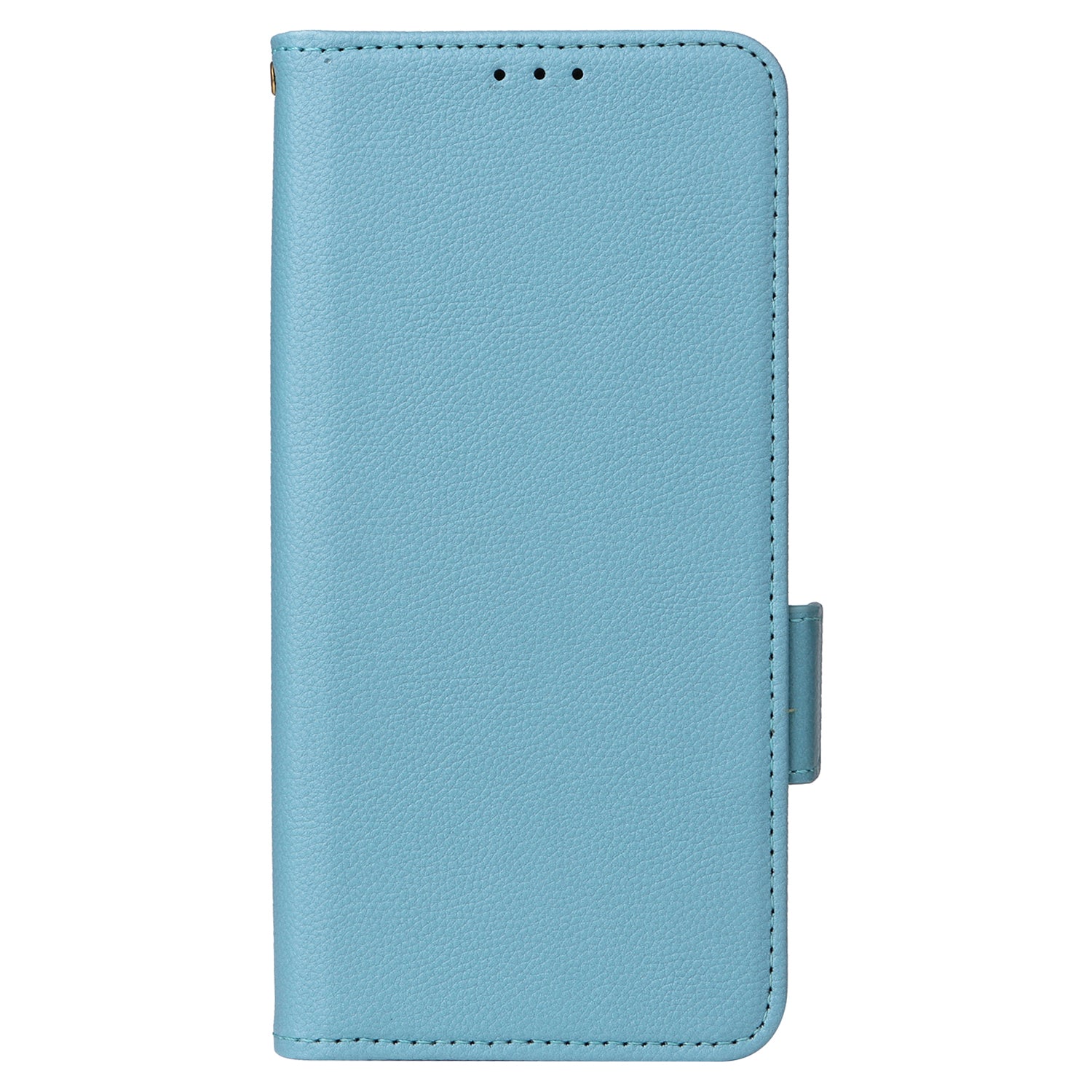 Wallet Phone Case For iPhone 15 Pro , Litchi Texture PU Leather Shell Phone Stand Cover with Strap - Baby Blue