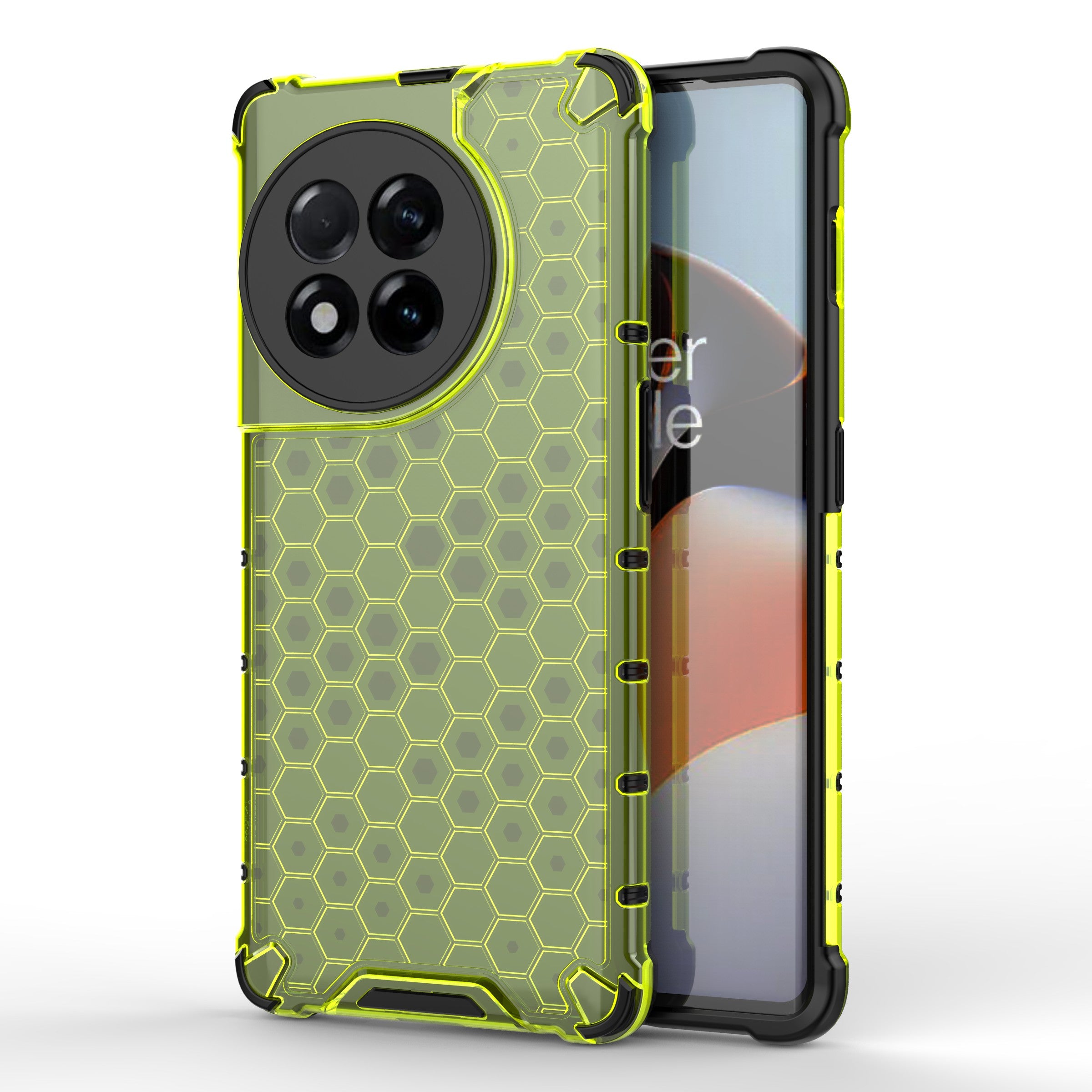 For OnePlus Ace 2 5G / 11R 5G Honeycomb Texture Back Cover Anti-drop TPU+PC Phone Case - Green