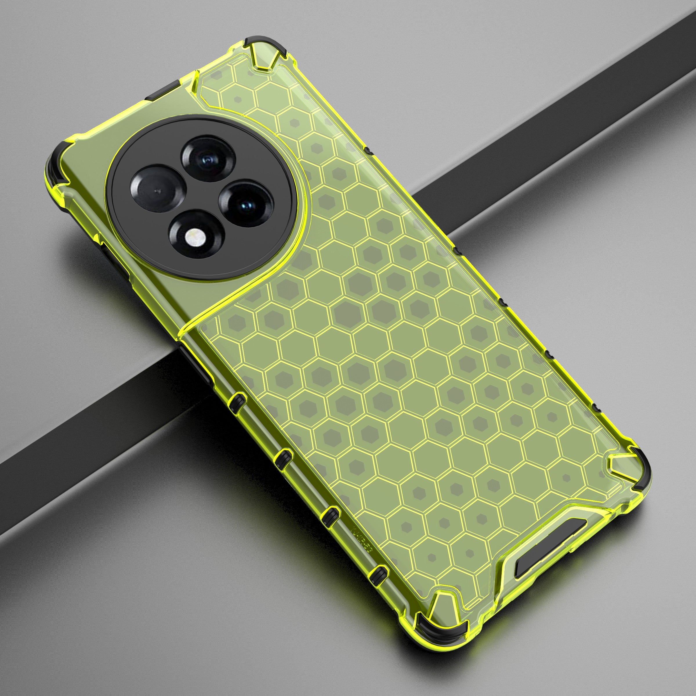 For OnePlus Ace 2 5G / 11R 5G Honeycomb Texture Back Cover Anti-drop TPU+PC Phone Case - Green