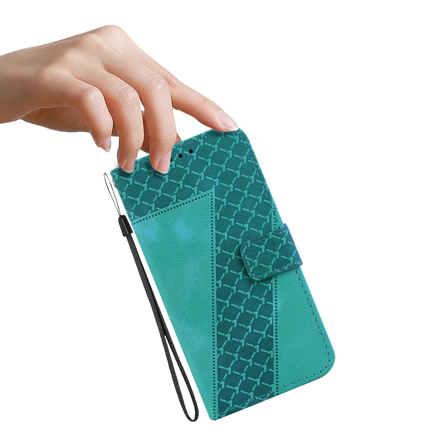 Wallet Stand Cell Phone Cover for OnePlus 11 5G , 7-Shape Imprinted PU Leather Phone Case - Green