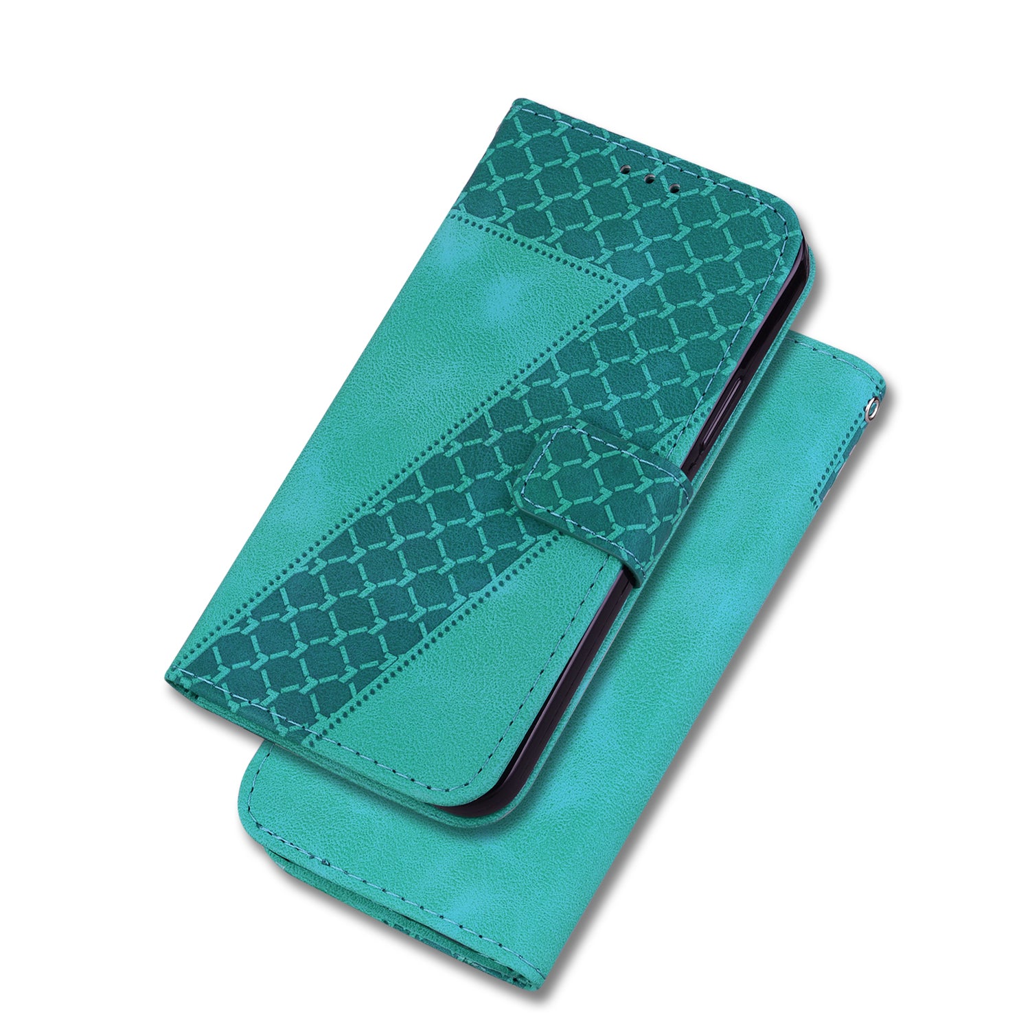 Wallet Stand Cell Phone Cover for OnePlus 11 5G , 7-Shape Imprinted PU Leather Phone Case - Green