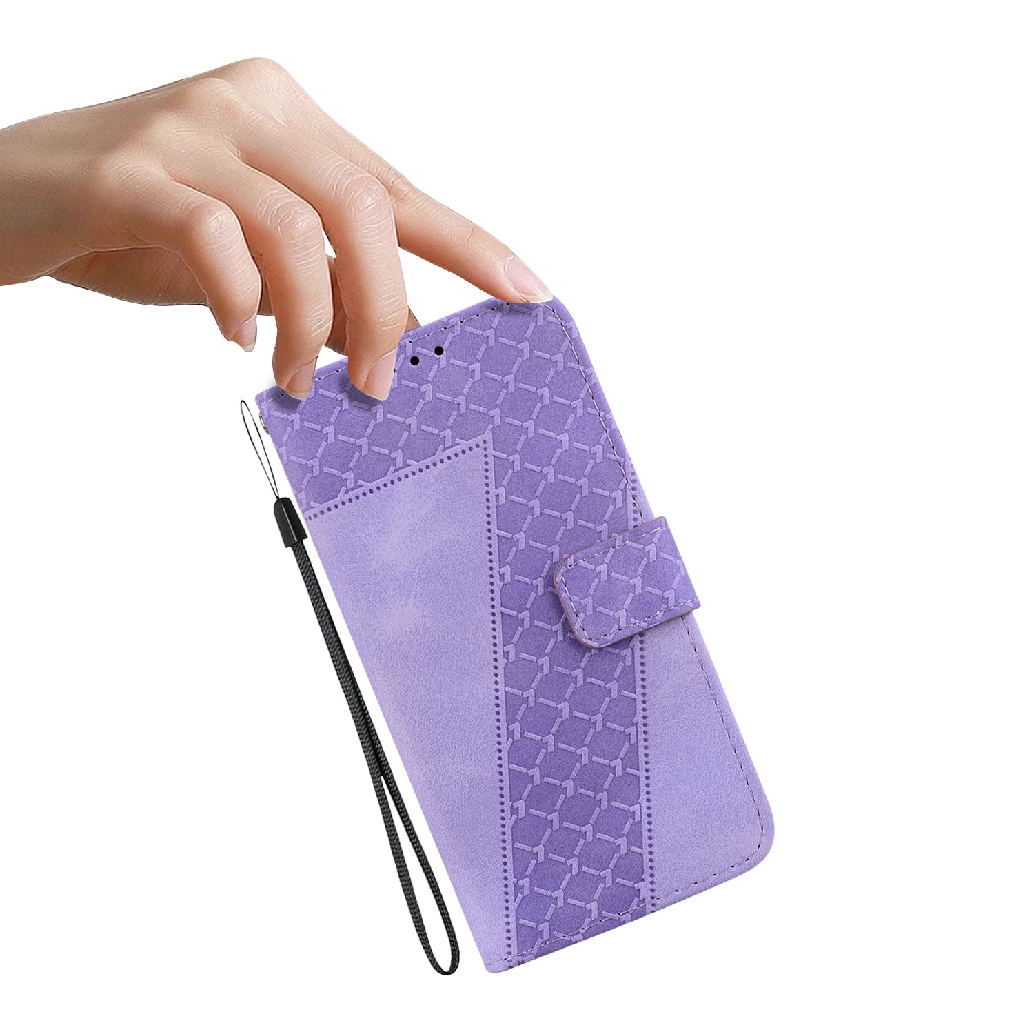 Wallet Stand Cell Phone Cover for OnePlus 11 5G , 7-Shape Imprinted PU Leather Phone Case - Purple